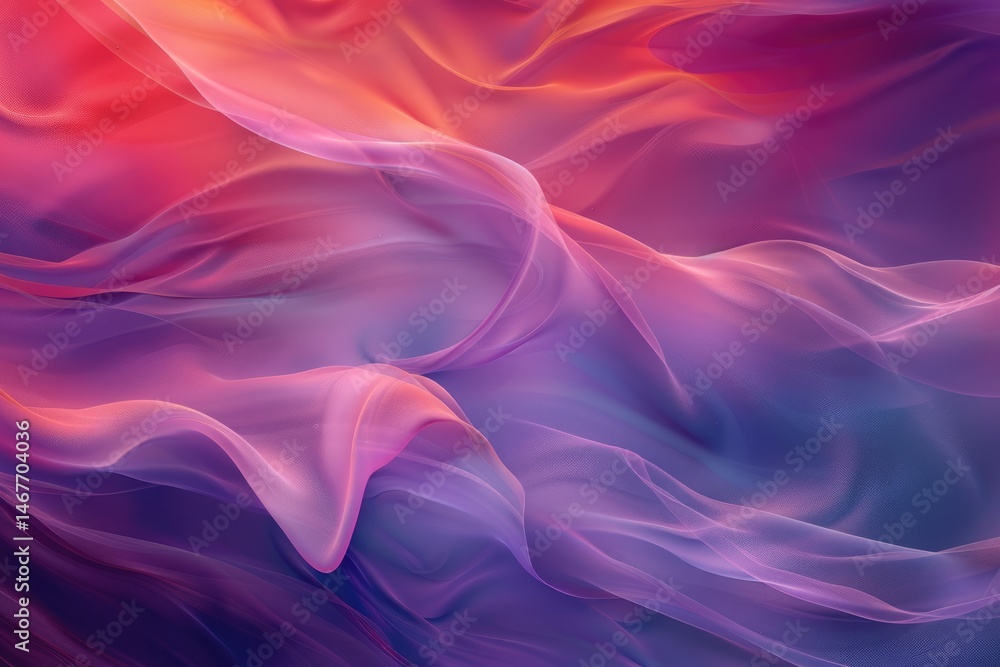 Fototapeta premium Abstract red and purple wave flow express the energetic signal. Seamless texture of vividness curve swirling convey sense of harmony and wonderful scene perfect for effect and graphic design. AIG51.