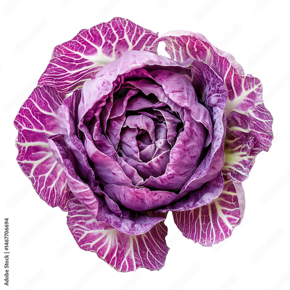 Beautifully detailed purple cabbage showcasing intricate leaf patterns and vibrant color in a fresh, natural setting Beautifully detailed purple cabbage showcasing intricate leaf patterns and vibrant color in a fresh, natural setting