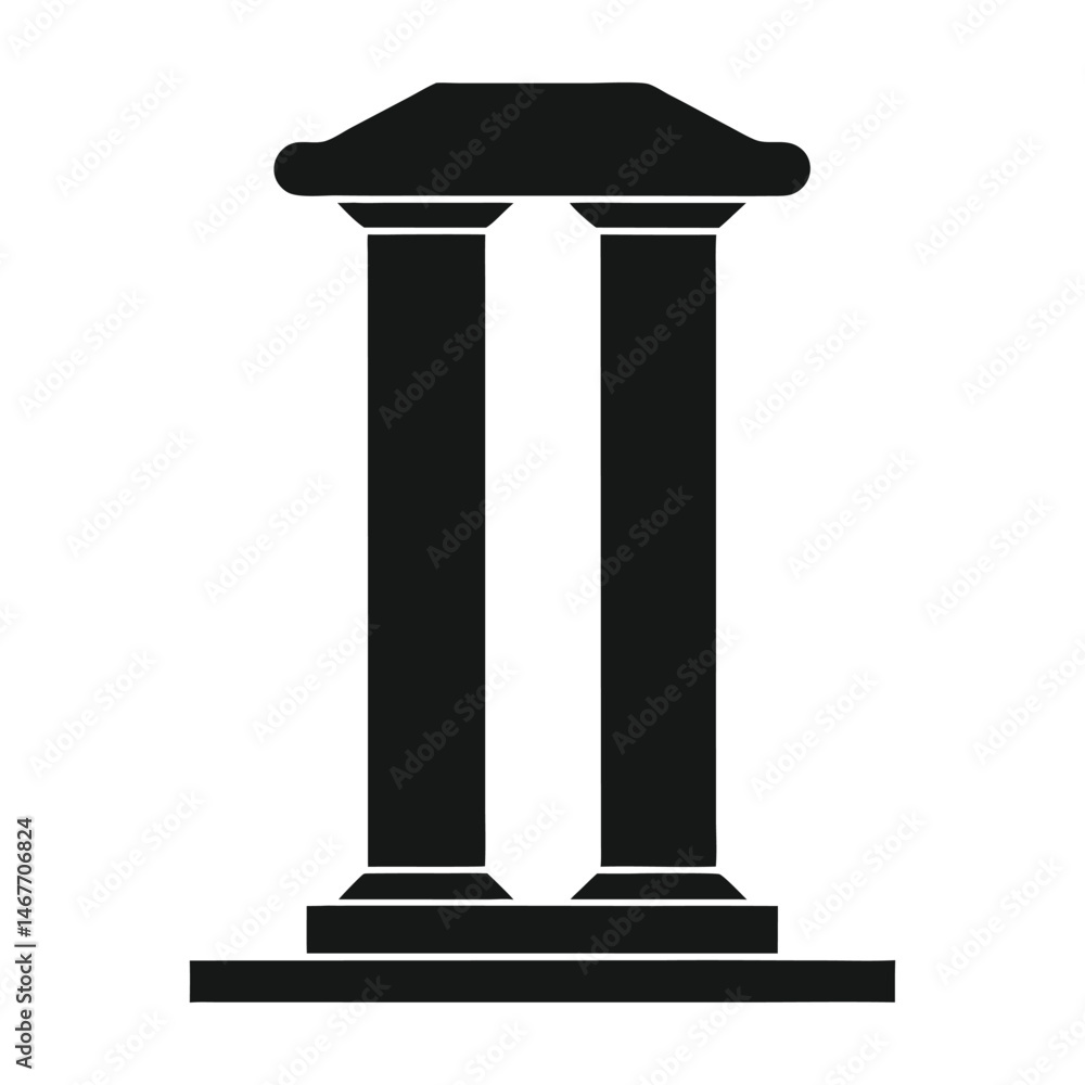 Ancient pillar silhouette vector illustration. Ancient pillar silhouette vector illustration.