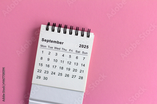 Hello, September 2025. Desktop calendar for planning .
