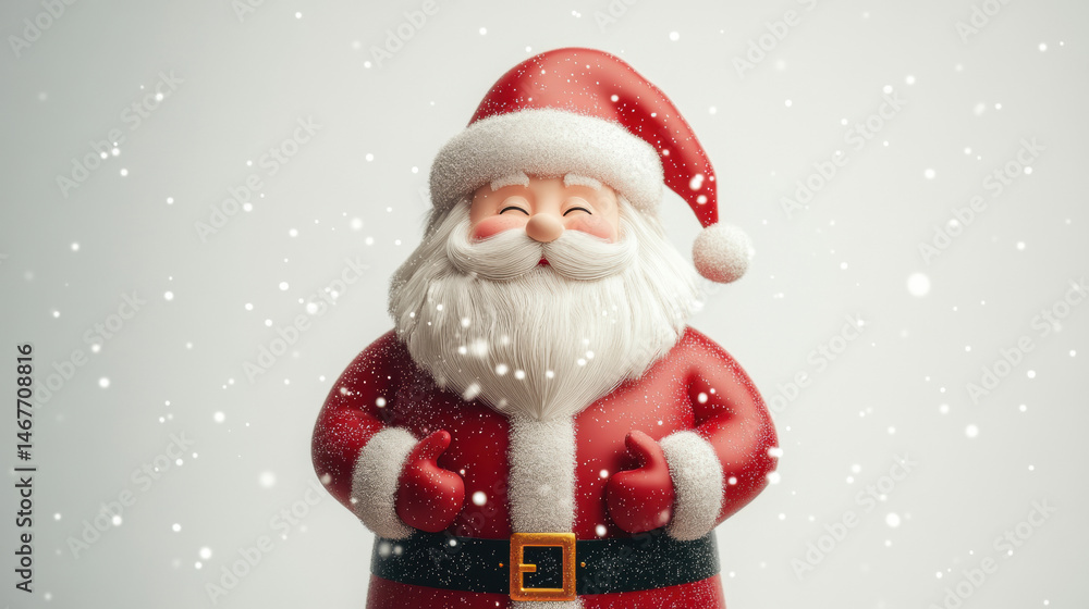3D Render of Santa Claus in snow isolated on white background 3D Render of Santa Claus in snow isolated on white background
