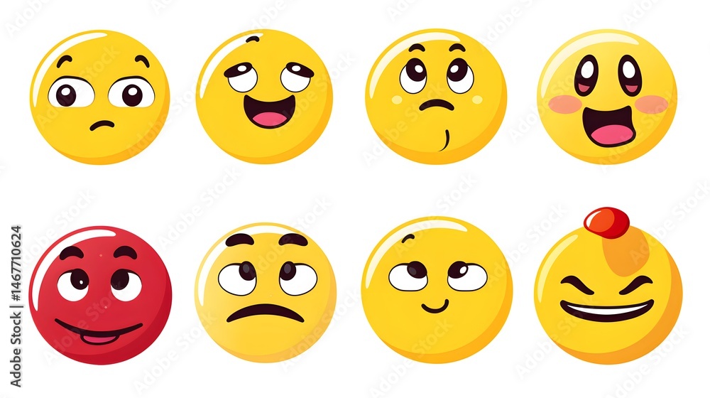 Professional vector icons of smiley faces for creative projects and designs Professional vector icons of smiley faces for creative projects and designs