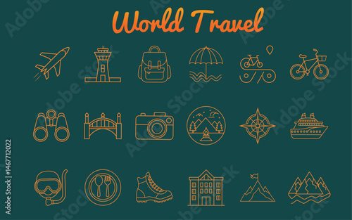 "Travel, Vacation, Tourism, Airplane, Passport, Suitcase, Beach, Map, Hotel, Camera, Compass, Globe, Landmark, Hiking, Cruise, Adventure, Journey, Backpack, Navigation, Road Trip"