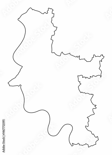 Obraz na płótnie Dusseldorf outline map w salonie
