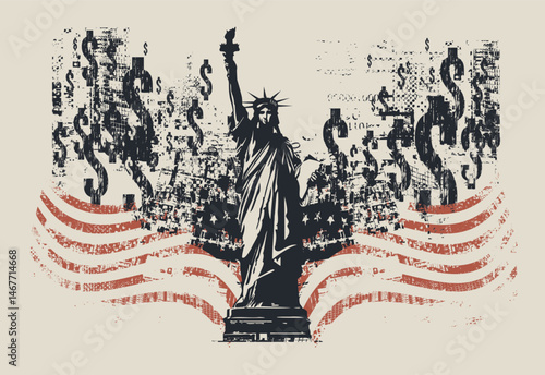 Vector abstract background on the theme of banking, finance and money with a dollar sign on a grunge texture. No AI used