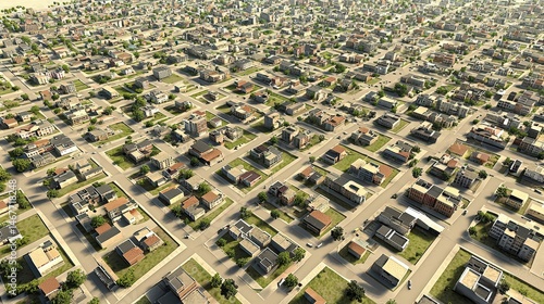 Wallpaper Mural Aerial view of urban grid with roads and residential buildings in a growing city neighborhood Torontodigital.ca