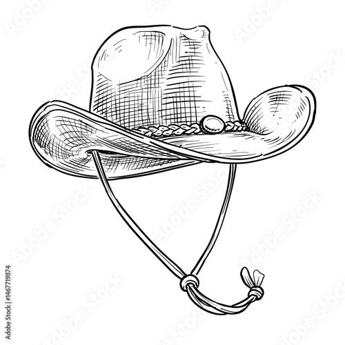 cowboys hat vector hand drawn illustration