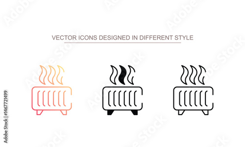 Heating System icon design with white background stock illustration