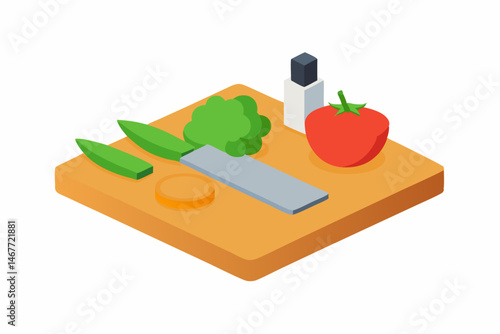fresh vegetables on the kitchen scales