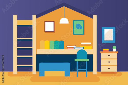 vector illustration of living room interior