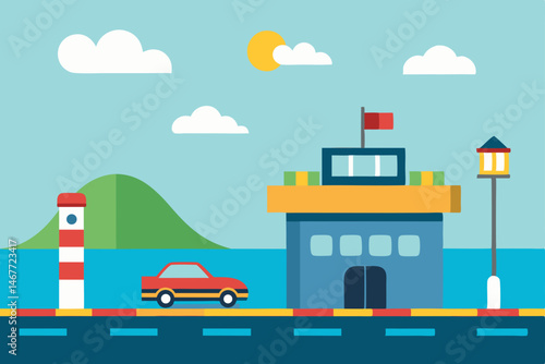 vector illustration of a factory