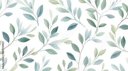 Wallpaper Mural Elegant Seamless Floral Pattern with Hand Drawn Leaves for Design Projects Torontodigital.ca