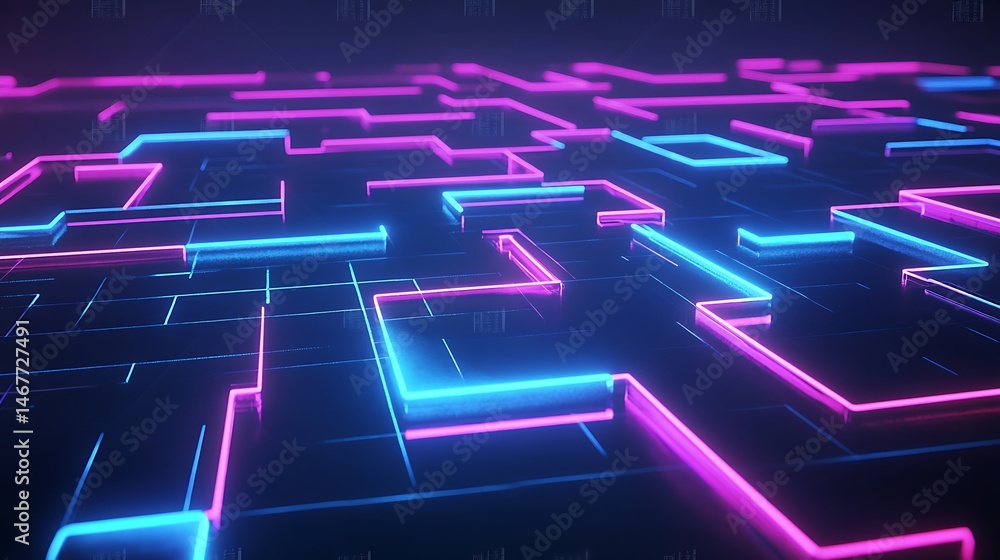 Abstract Neon Maze Abstract Neon Maze