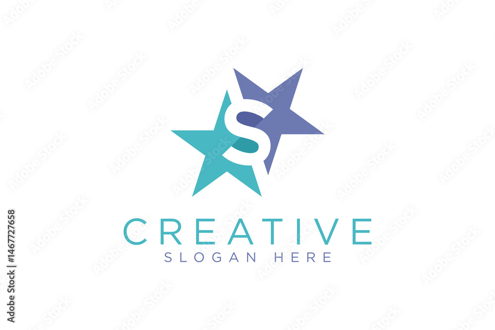 Fototapeta premium simple letter s star logo icon vector design template concept