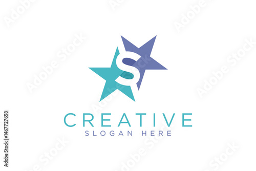 simple letter s star logo icon vector design template concept