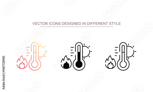 Temperature Guage icon design with white background stock illustration