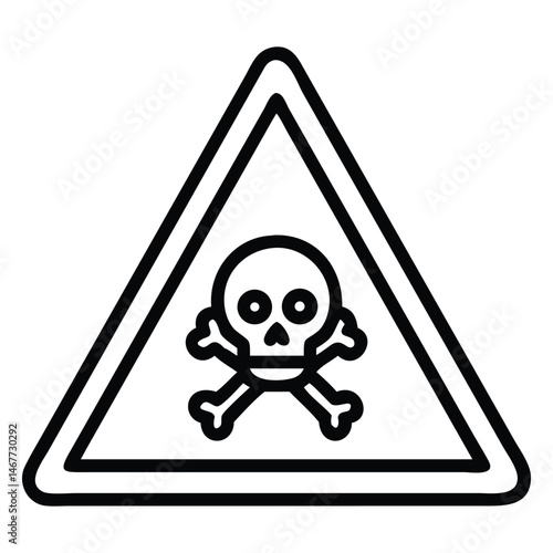 Black hazard symbol shows a skull and crossbones inside the warning triangle