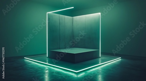 Abstract neon platform