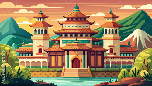 Illustration architecture traditional historical.