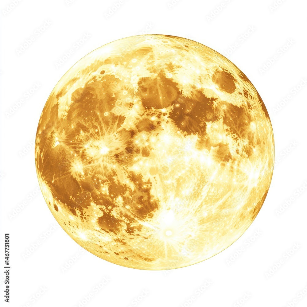 Golden full moon, richly textured surface detail Golden full moon, richly textured surface detail