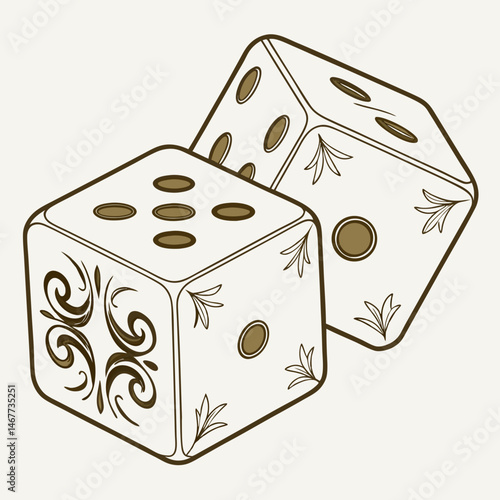 Luxury marble dice icon with gold inlay and rich texture