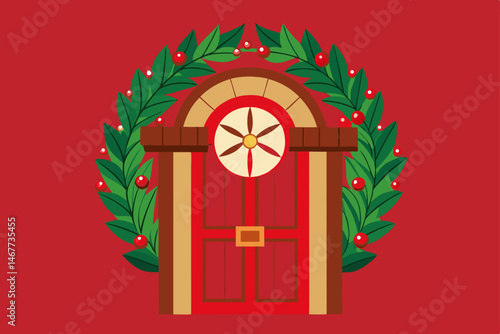christmas wreath on a door
