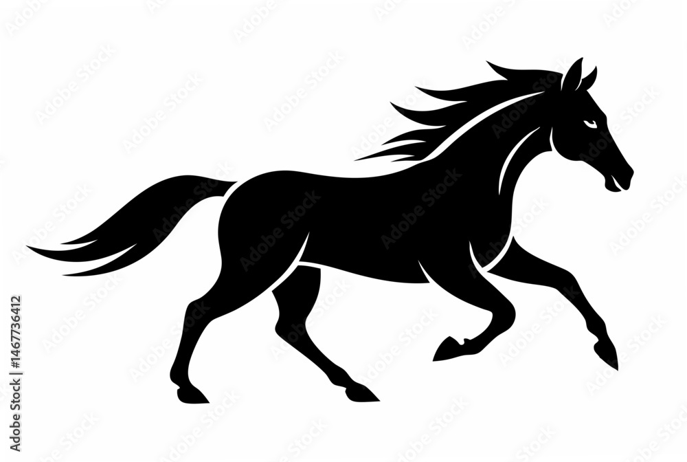 horse silhouette isolated on white horse silhouette isolated on white