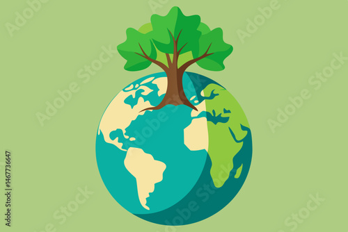 green earth with tree
