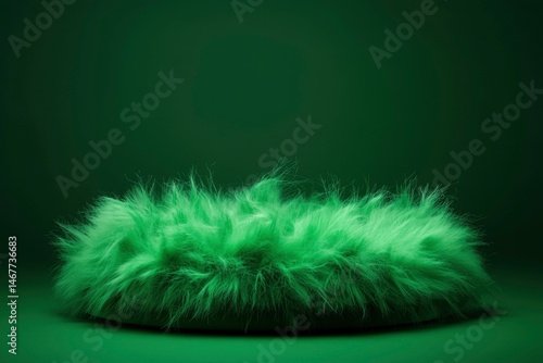 Green Fur Circle Display
