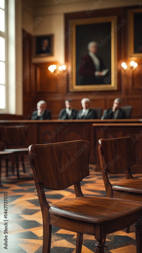 Fototapeta premium Empty courtroom scene