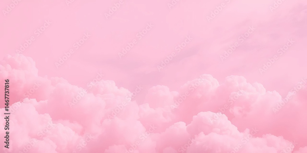 Soft pink sky filled with fluffy pink clouds, dreamy pastel background, romance, fluffy clouds Soft pink sky filled with fluffy pink clouds, dreamy pastel background, romance, fluffy clouds