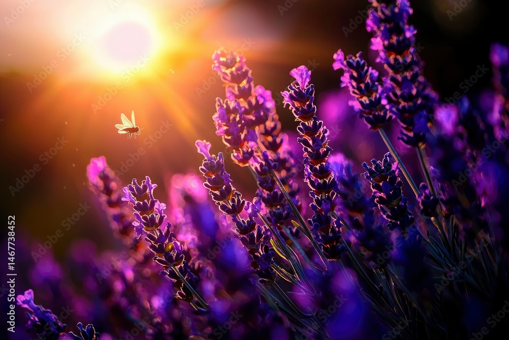 Fototapeta premium Lavender field at sunset (2)