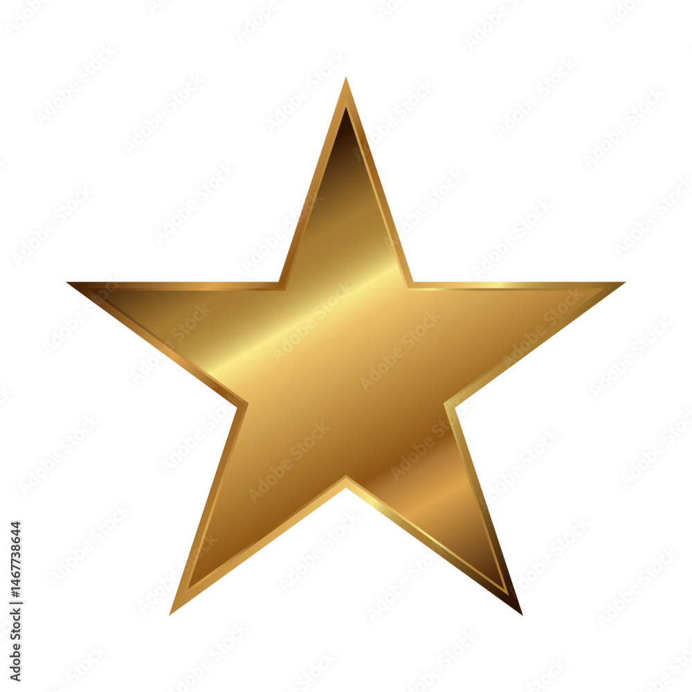 Obraz premium Gold Vector Star Shape. Gold star on white background