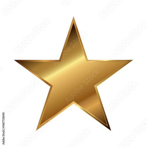 Gold Vector Star Shape. Gold star on white background