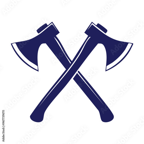Vintage Silhouette of Crossed Axes