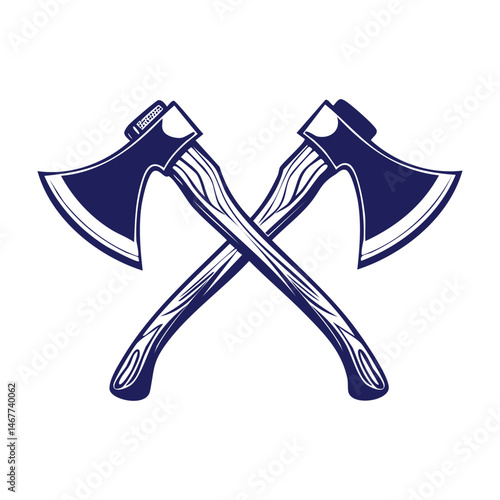 Crossed axes silhouette vector