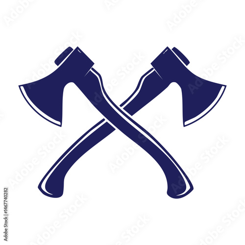 Silhouette of Two Crossed Axes