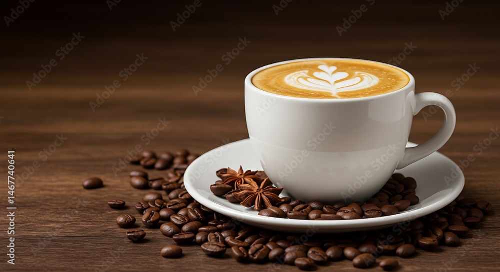 Fototapeta premium Tasty Coffee Moment Captured with Photorealistic Perfection 