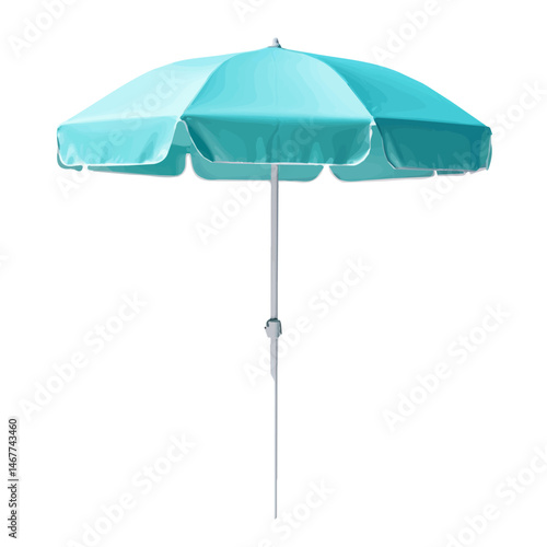 Flat vector Beach Umbrella, minimalist design, isolated on a white background.