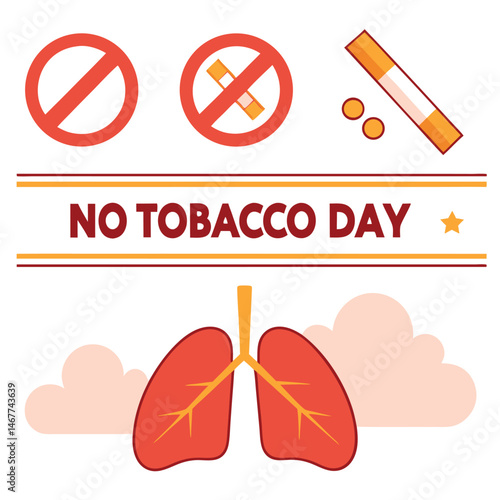 


   No tobacco day vector illustration.
