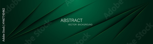 Abstract dark green background with green glowing lines, free space for design.