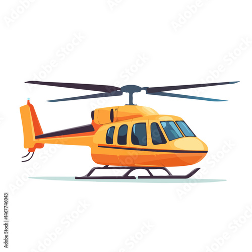Flat vector Helicopter, minimalist design, isolated on a white background.
