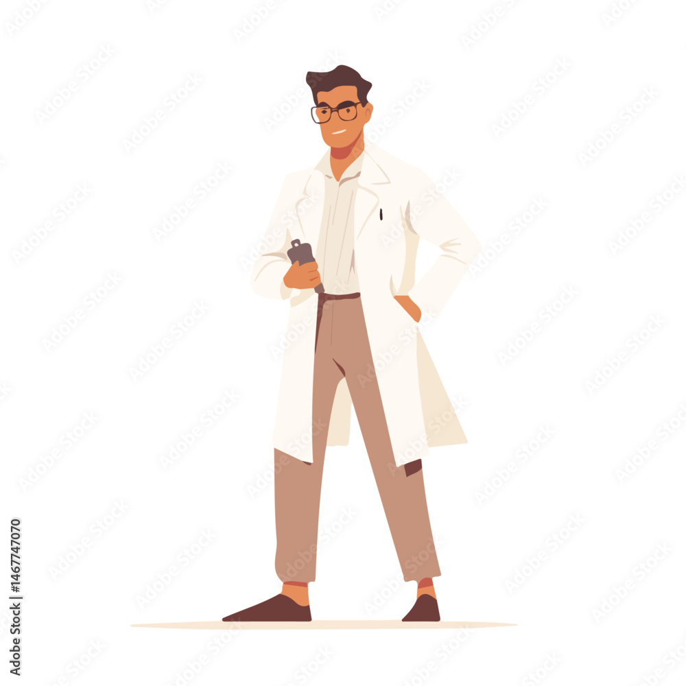 Doctor Flat vector, minimalist design, isolated on a white background. Doctor Flat vector, minimalist design, isolated on a white background.