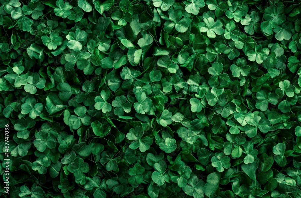 Emerald Clover Field: A Lush, Dark Green Botanical Print Emerald Clover Field: A Lush, Dark Green Botanical Print