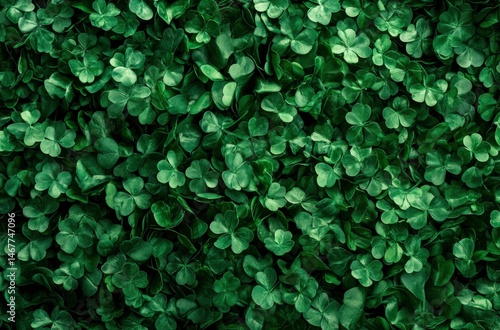 Wallpaper Mural Emerald Clover Field: A Lush, Dark Green Botanical Print Torontodigital.ca