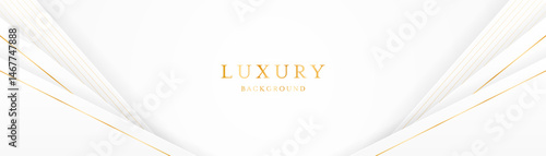 White background with elegant golden lines, use for template or cover. Elegant premium white background. vector illustration	