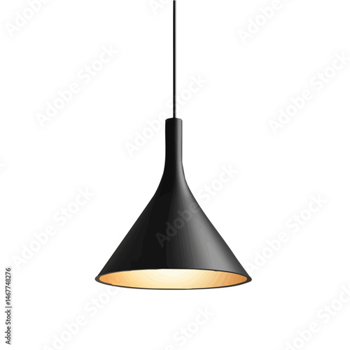 Minimalist Pendant Lamp Flat vector, minimalist design, isolated on a white background.