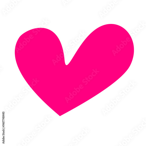 Pink heart shape sticker isolated on transparent background. Love symbol emblem vector