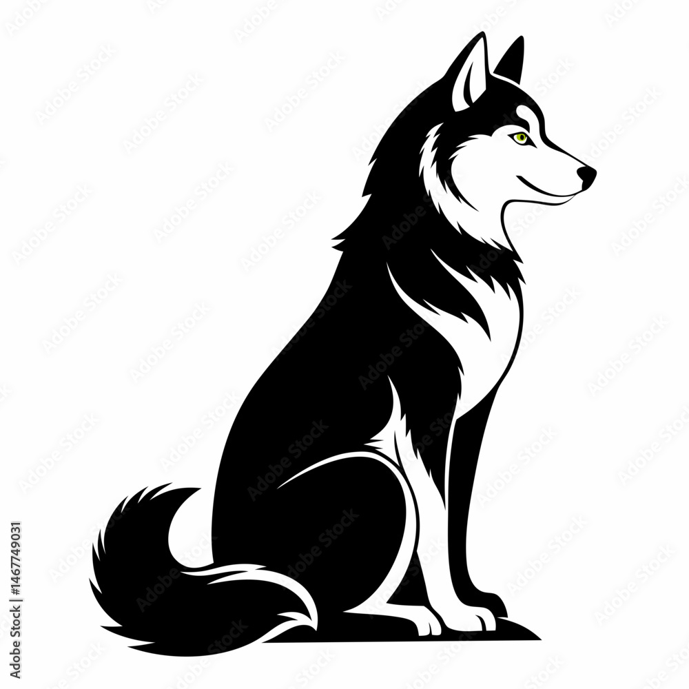Obraz premium black and white wolf