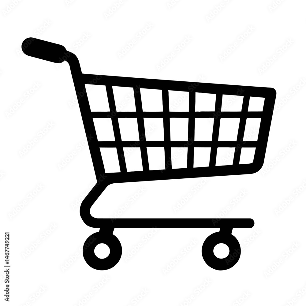 Black Silhouette Shopping Cart. Business Graphic Element Vector Icon Representing Retail, Commerce, or Shopping. Black Silhouette Shopping Cart. Business Graphic Element Vector Icon Representing Retail, Commerce, or Shopping.